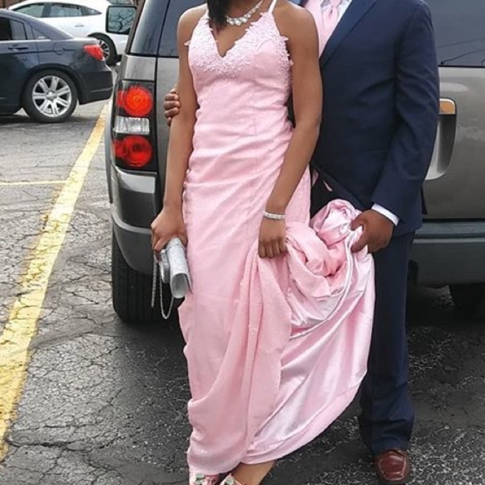 Pink sequins formal gown